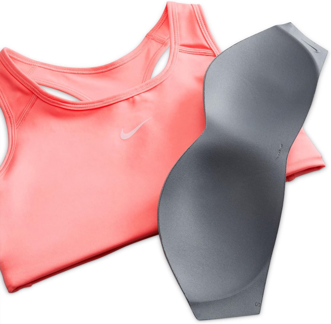 Nike Swoosh Damen Sport BH, Sport Rot/Weiß/Deep Royal Blu – Bild 2