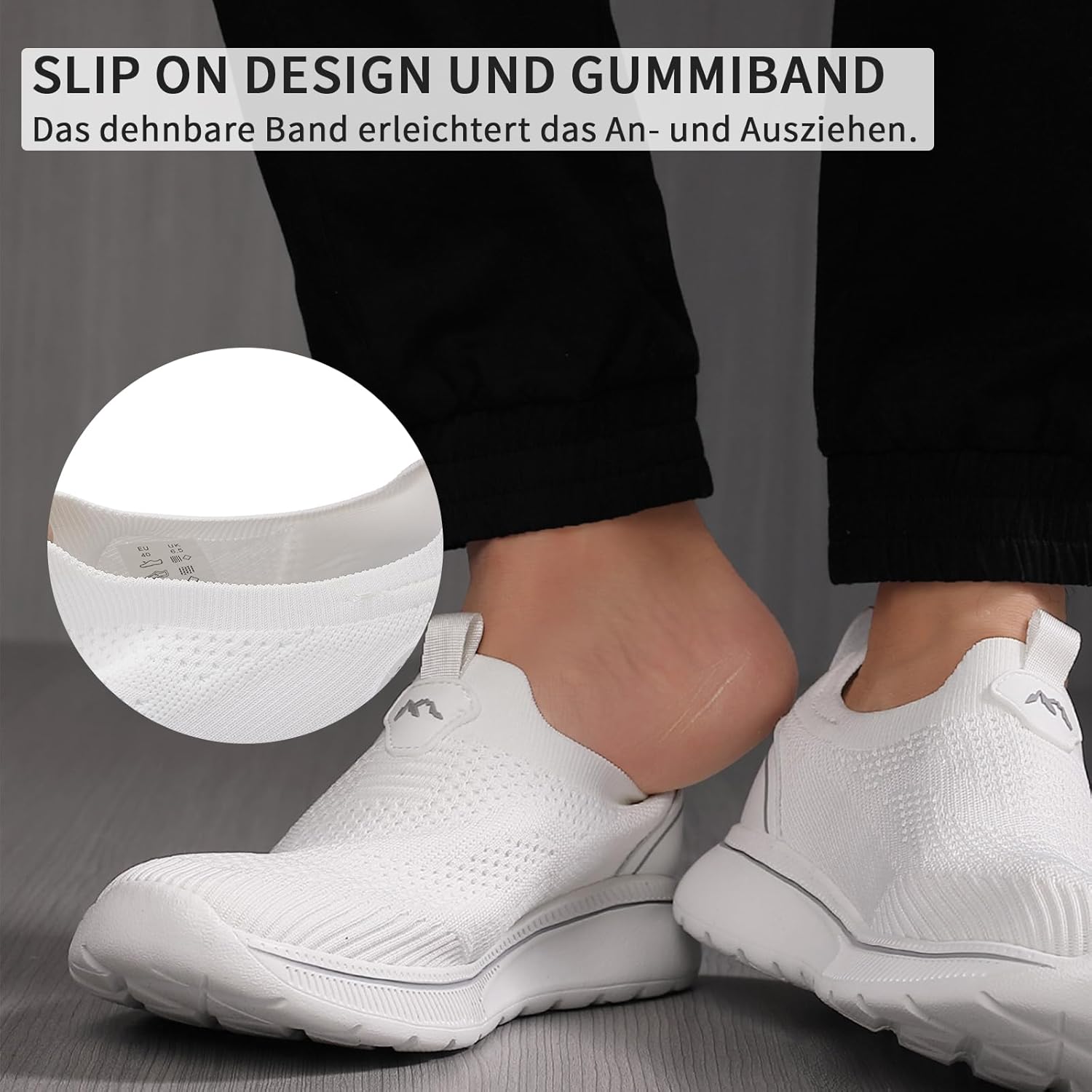 ODCKOI-Schuhe Herren-Trainer ohne Schnürsenkel Slip-on-Schuhe mit atmungsaktivem leichten Laufschuhen lässige Sportschuhe bequeme Trainer Leichte Outdoor-Jogging-Schuhe – Bild 3