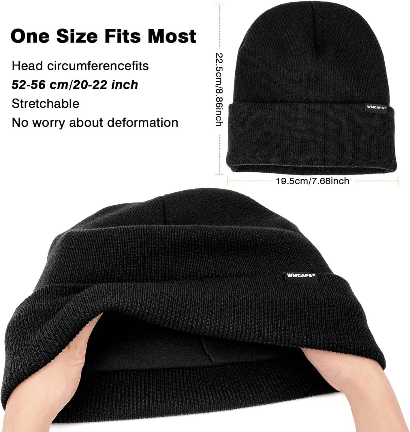 Wmcaps klassische Hut Männer Frauen warm Fleece Winter Hut Strick Hut Winter warm warmes weiche dehnbare Geschenke Männer Frauen kühle Dinge – Bild 2