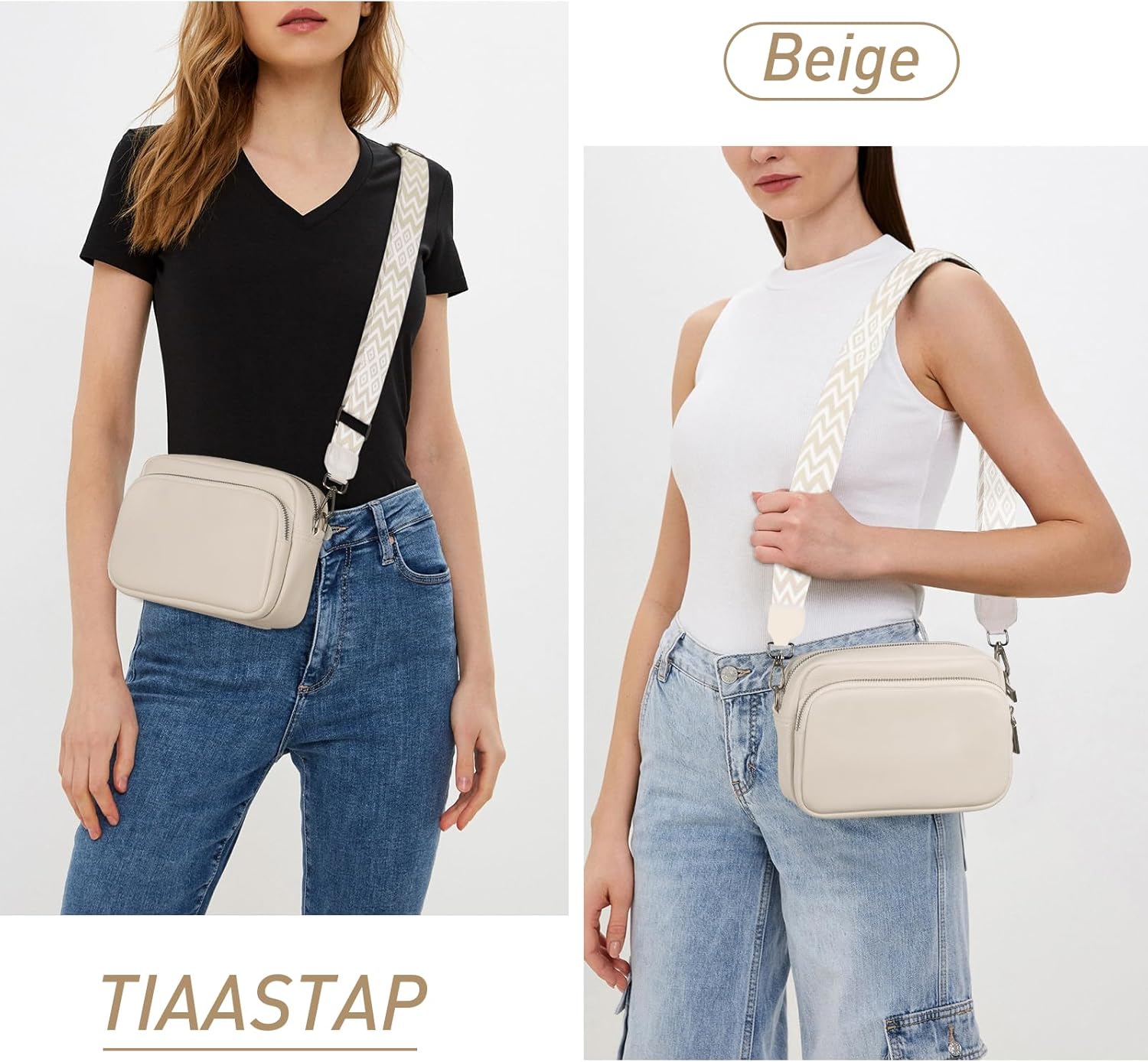 Tiaastap Damen Mobiltelefon Umhängetasche Echtes Leder -Crossbody -Bag Damen -Mobiltelefontasche für Umhängetaschen Frauen kleine moderne Taschen mit breiten Schultergurt und 3 Fächer – Bild 2