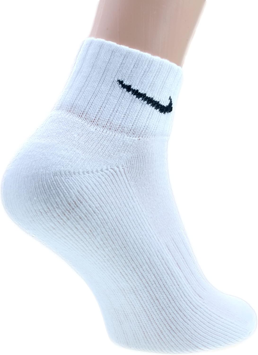 Nike One Quater Socken für Männer und Frauen, 6 Paare, kurze Socken, Knöchel hoch, weiß, schwarz, gemischt (weiß, grau, schwarz) Größe 34 36 38 40 42 44 46 48 50 – Bild 3