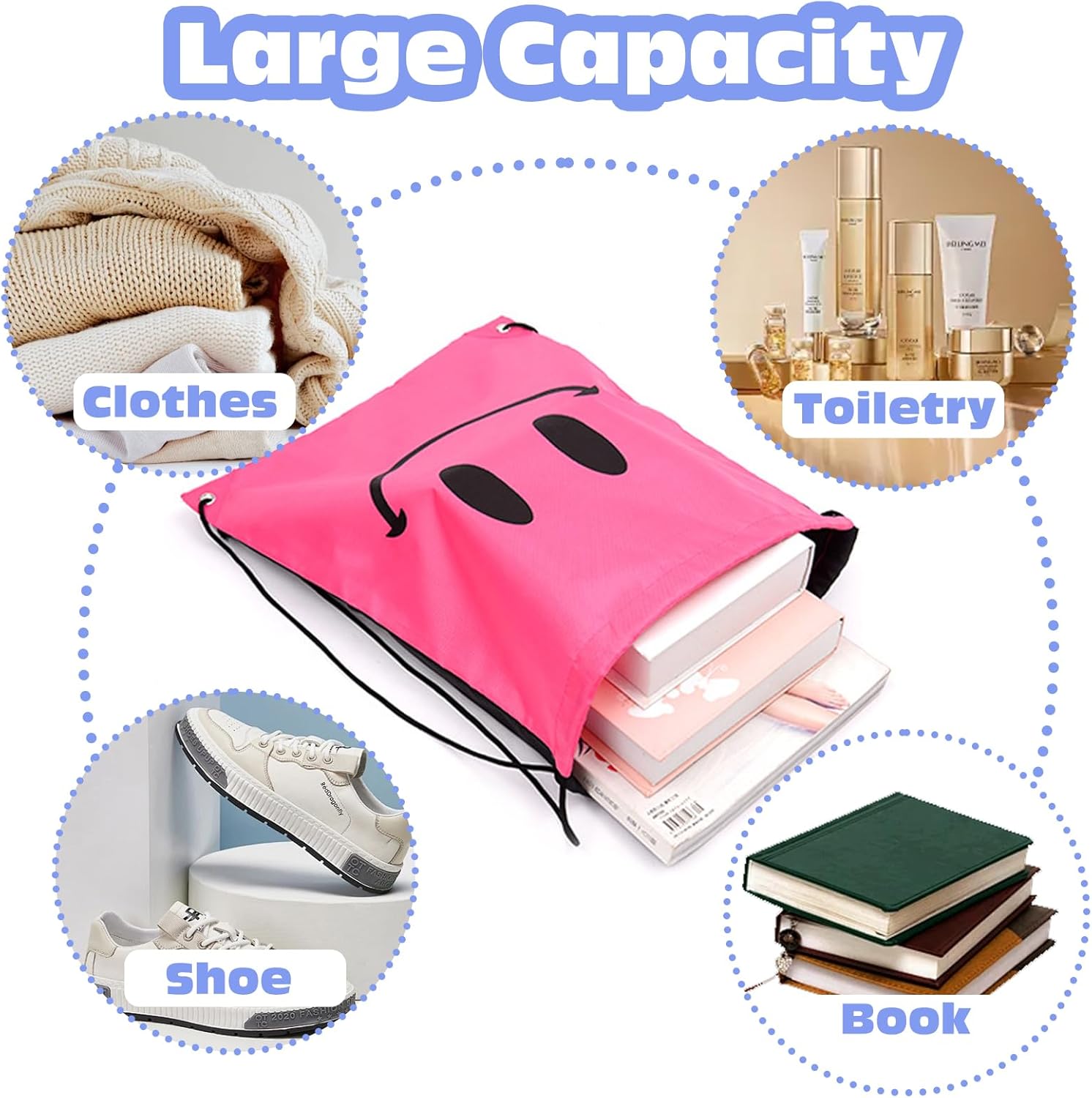 Kaseesss Pack aus 3 Fitnessstücken, Sporttasche, Gymnastikmädchen, Versiegelung von Frauen in Fitnessstudio -Taschen, Jungen im Fitnessstudio, leichte Fitness -Tasche, Männer Sportsack, Kinder, Kordelbeutel für das Schwimmen im Fitnessstudio, Blau, Rosa und Gelb – Bild 4