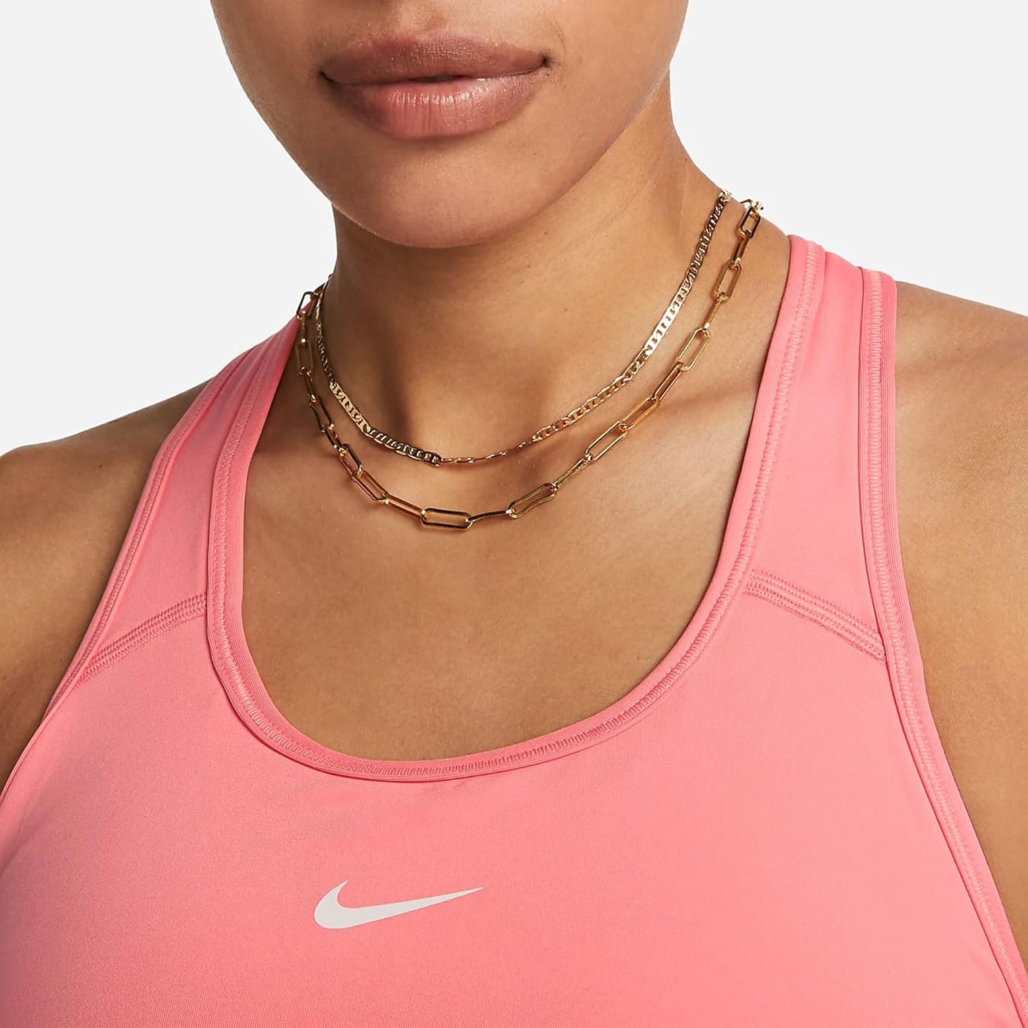 Nike Swoosh Damen Sport BH, Sport Rot/Weiß/Deep Royal Blu – Bild 5