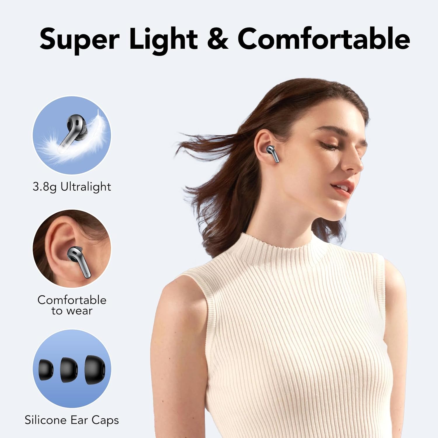 Bluetooth-Kopfhörer, In-Ear-Kopfhörer, drahtloses Bluetooth 5.3 mit 50-Stunden-Tiefenbass, 2024 drahtlose Kopfhörer, Rauschunterdrückungsohrhörer mit 4 ENC-MIC, IPX7-Waterfache Ohrhörer, USB-C – Bild 6