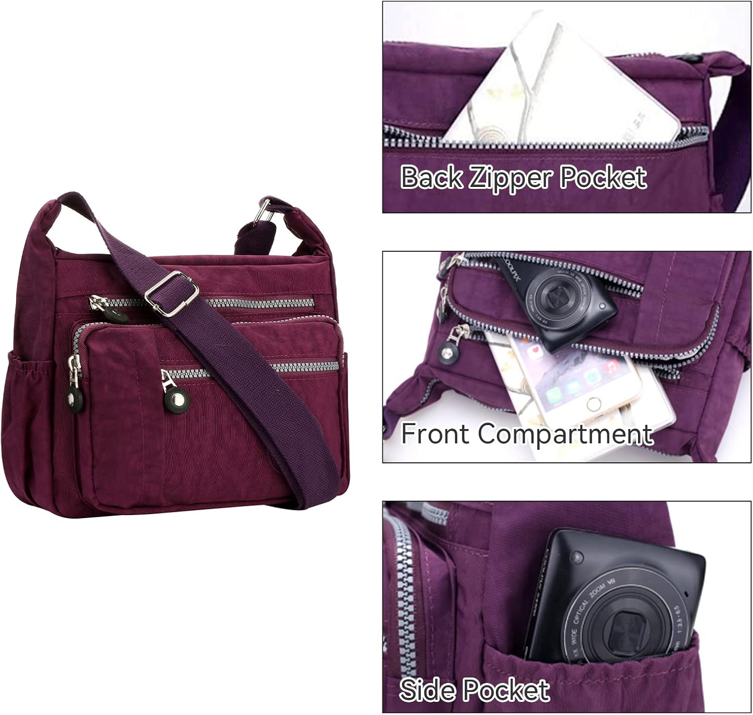 Multi-T-Tape-Messenger-Umhängetasche für tägliche Einkäufe, 1, Retro – Bild 3