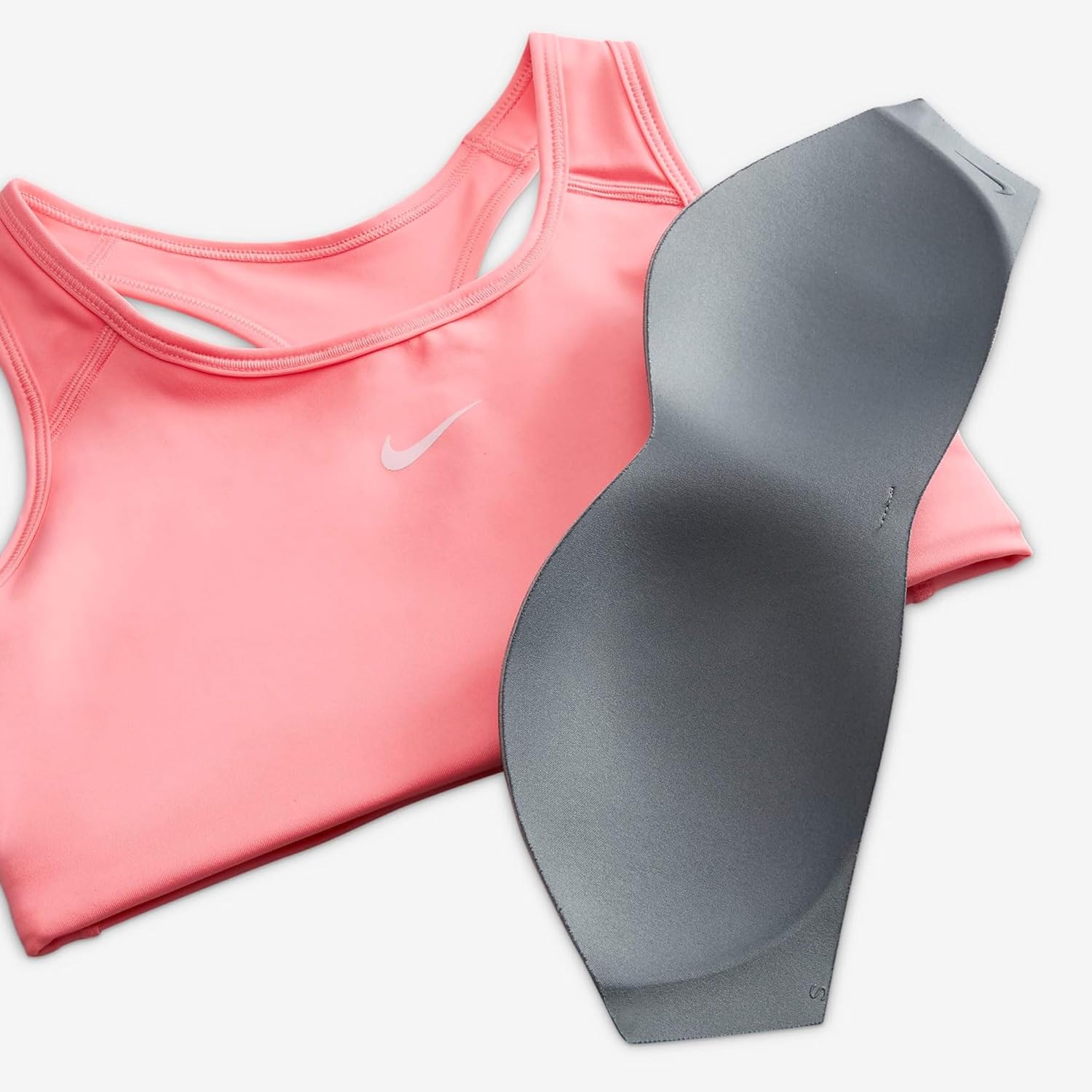 Nike Swoosh Damen Sport BH, Sport Rot/Weiß/Deep Royal Blu – Bild 6