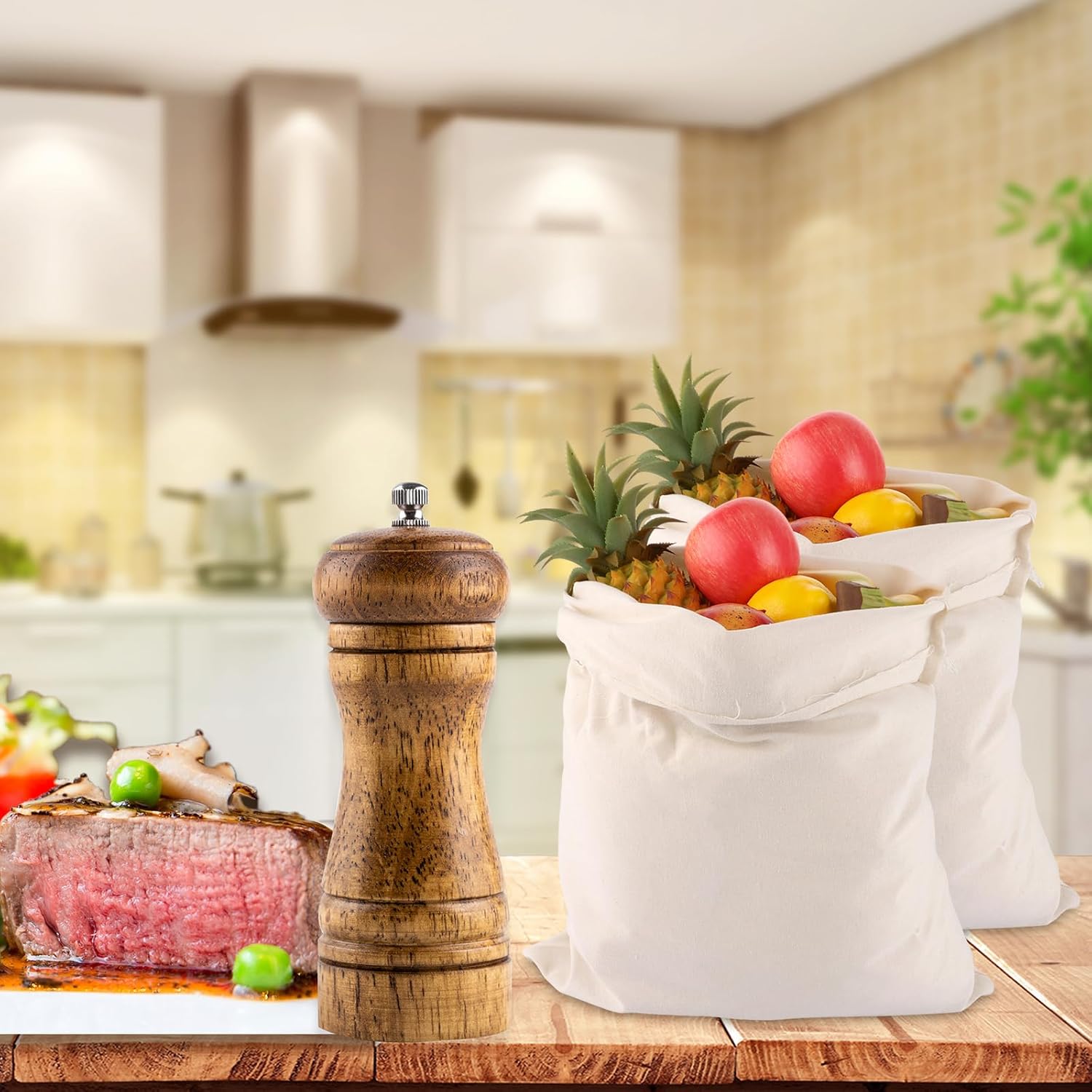 Lopyxbr -Packung von 10 Cotton Draw String Fitnessbeutel 40 x 50 cm Baumwoll -Fitness -Tasche Sporttasche natürliche Farbe undyed Jute Rucksack, Beige – Bild 7