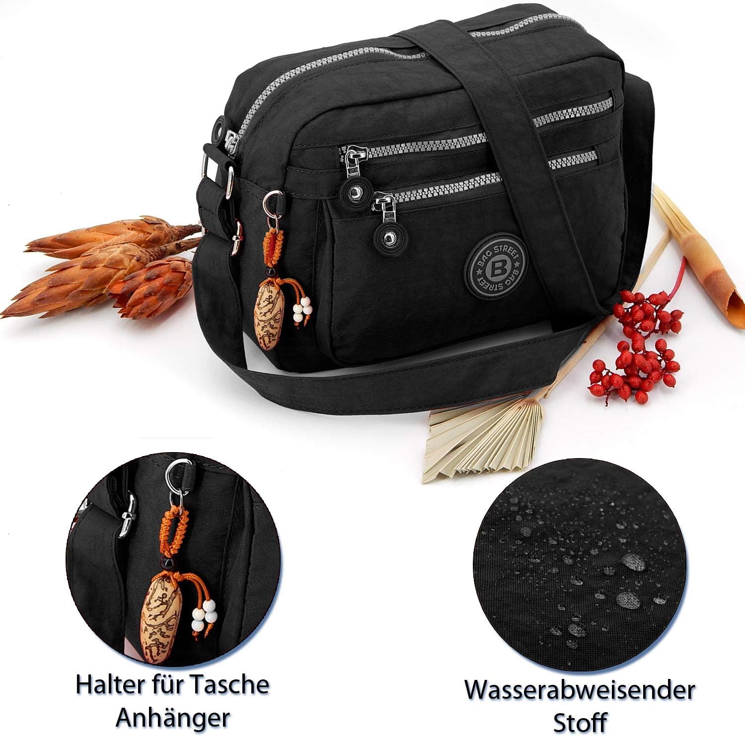 Ekavale - Kleine Umhängetasche aus wasserabweisender Nylon - Handtasche für Frauen und Mädchen - Crossbody -Tasche - Leichte Umhängetasche – Bild 3