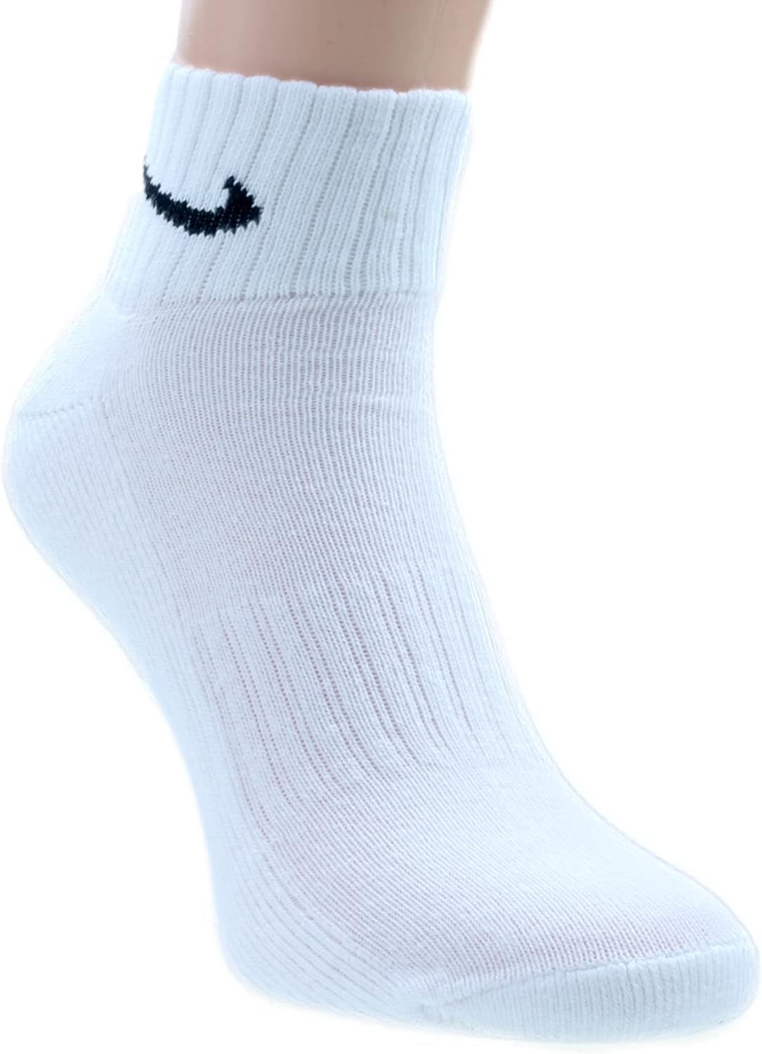 Nike One Quater Socken für Männer und Frauen, 6 Paare, kurze Socken, Knöchel hoch, weiß, schwarz, gemischt (weiß, grau, schwarz) Größe 34 36 38 40 42 44 46 48 50 – Bild 2