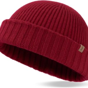 Top-Ex XL/XXL 100% Merino Wollfischer Beanie Trawler Beanie Männer Frauen Winterhut Strick Hut