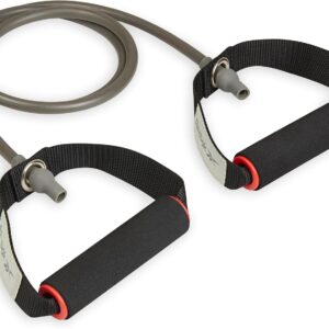 Reebok Resistance Tube Ganzkörper-Training, Aufwärm- und Krafttraining, Widerstandsbänder mit Griffen, Slip-Stretchbänder für Bewegung, Fitnessbands für Männer & Frauen