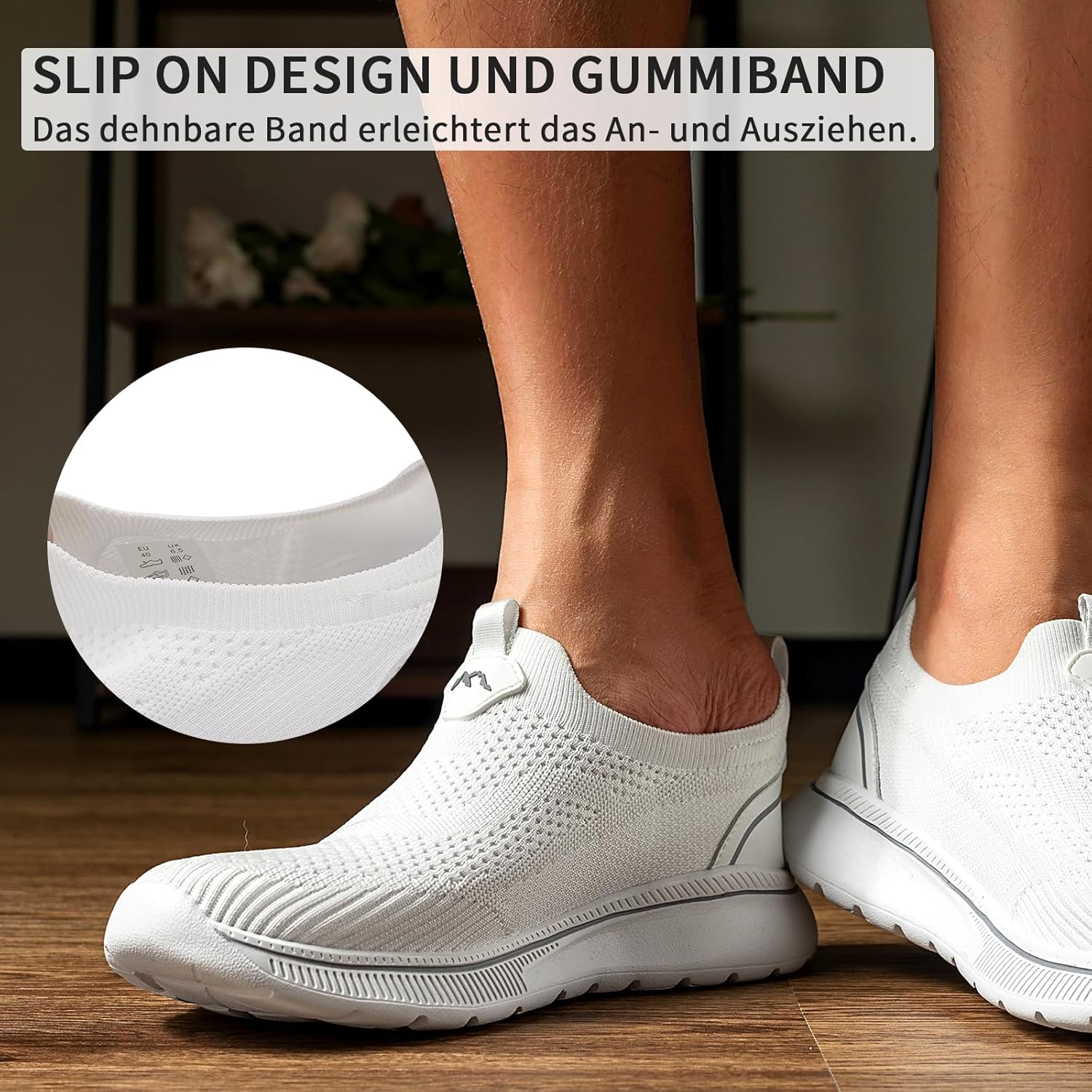 ODCKOI-Schuhe Herren-Trainer ohne Schnürsenkel Slip-on-Schuhe mit atmungsaktivem leichten Laufschuhen lässige Sportschuhe bequeme Trainer Leichte Outdoor-Jogging-Schuhe – Bild 5