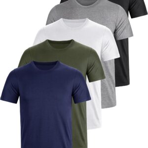 T-Shirt-Crew Neck-Baumwoll-Packung von 3 5 Basic Fit Work Shirts 3xl 4xl SML xxl einfaches T-Shirt für Männer Arbeit normale Sommermänner Kurzarm O-Neck Set