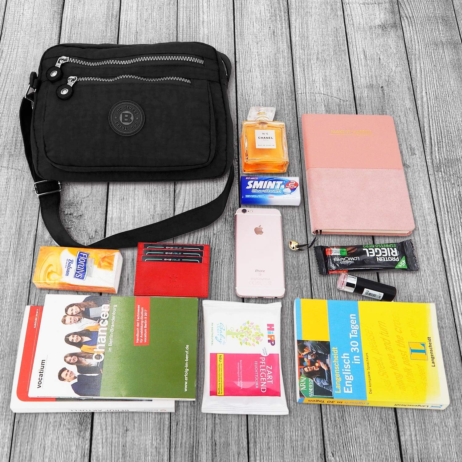 Ekavale - Kleine Umhängetasche aus wasserabweisender Nylon - Handtasche für Frauen und Mädchen - Crossbody -Tasche - Leichte Umhängetasche – Bild 7