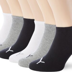 Puma Unisex Sneakers Socken, Sportsocken, 6, Grau/Weiß/Schwarz 882 – 43/46