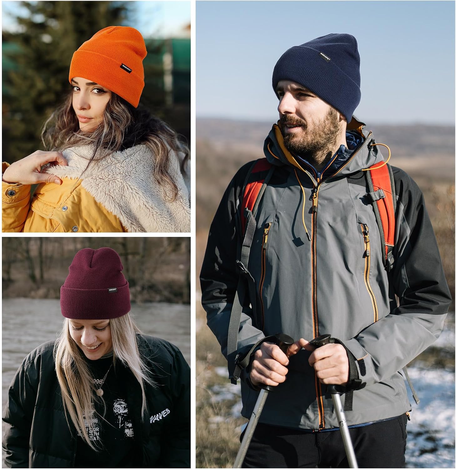 Wmcaps klassische Hut Männer Frauen warm Fleece Winter Hut Strick Hut Winter warm warmes weiche dehnbare Geschenke Männer Frauen kühle Dinge – Bild 5