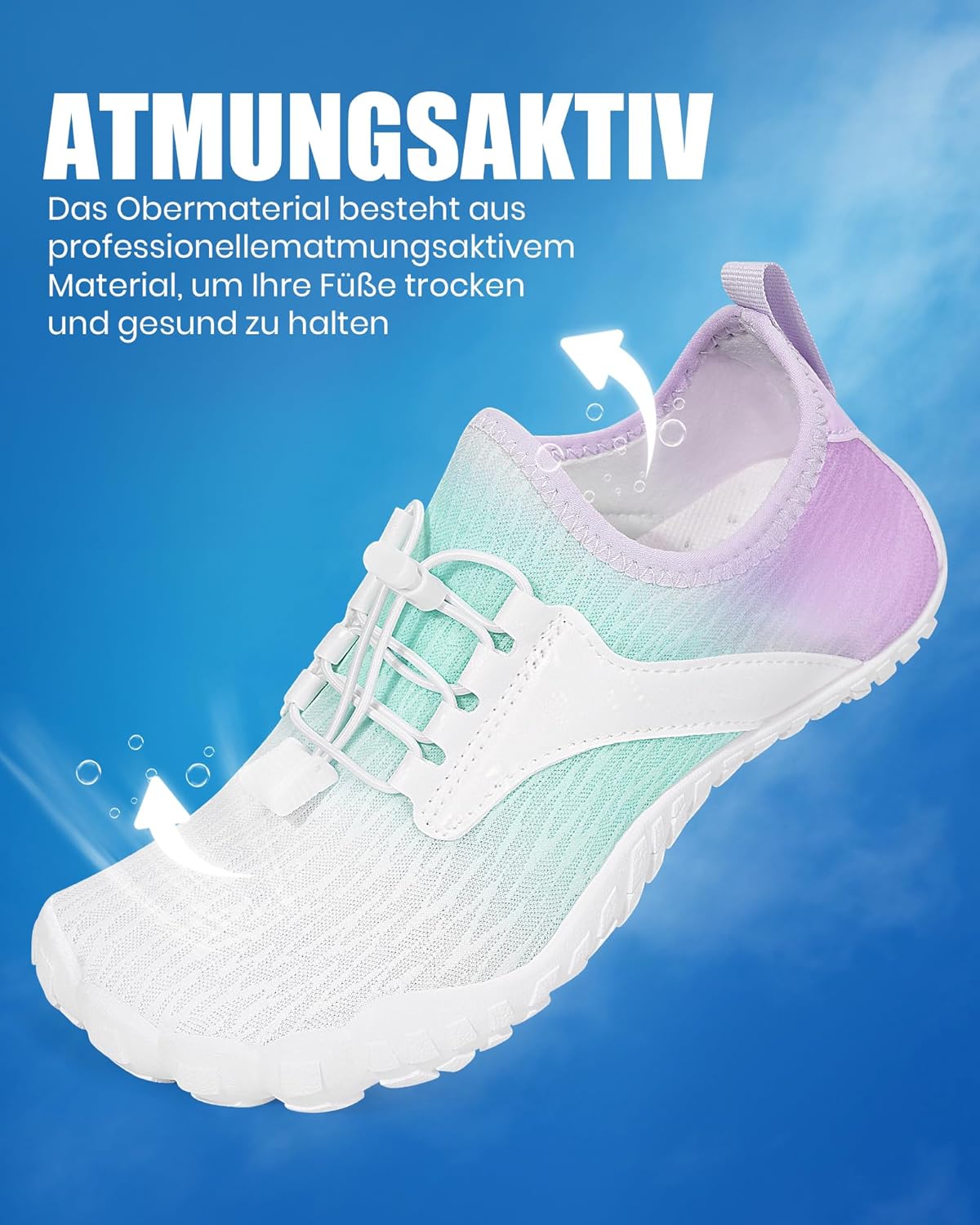Bibholy Barfußschuhe, Frauen- und Herrenbadeschuhe, schnell trocknende Wasserschuhe, atmungsaktive Schwimmschuhe, Surfschuhe ohne Rutsch, Unisex Strandschuhe für Strandwandern – Bild 2