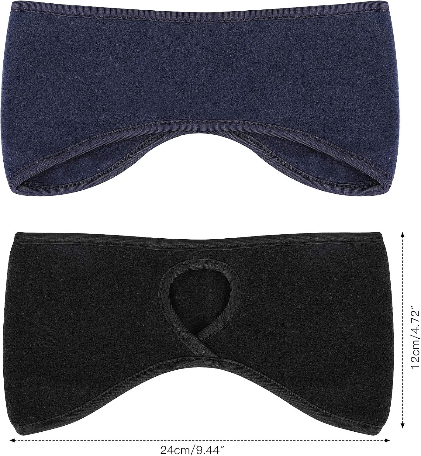 Qkurt 2 x Winter Fleece Sportstirnband, Pferdeschwanzstirnbänder, Schweißband, Stirnband für Frauen – Bild 3