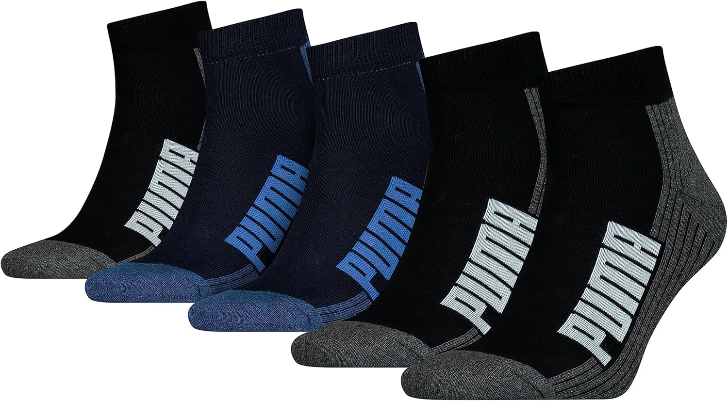 Puma Unisex BWT gepolsterte Viertelsocken (Packung von 5)