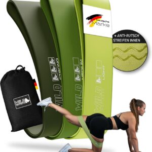 Wild Instinkte Schleifenbänder aus Stoff – Mini -Bands Stoff für Krafttraining – Fitnessbänder Stoff – Mini -Widerstandsband – Mini -Band -Fitness – Stretch Band Fitness mit WebApp
