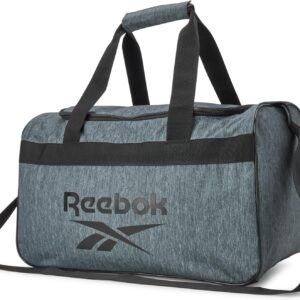 Reebok -Handgepäck -Tasche – Wasserfestes Trainings -Fitness -Tasche mit verstellbaren Gurten – klassische Sportwoche -Tasche One Size Passt für alle, leichte fleckige Grau