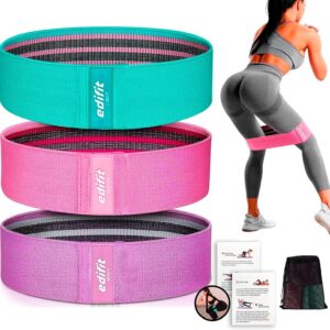 EDIFIT, Fitnessbänder mit 3 Widerstandsniveaus Fitness Nicht-Schlupf-Gummibänder 3 Pack für Fitnessstudio, Yoga, CrossFit, Pilates oder Heimübungen