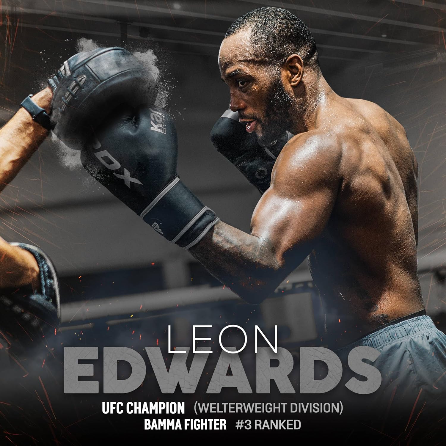 RDX -Boxhandschuhe, Muay Thai Kickboxing Sparring, Maya -Leder -Kara -Boxhandschuhe, Männer/Frauen, Stanzhandschuhe, Kickboxhandschuhe, MMA Martial Arts Training, Schwarz, Erwachsene 8 10 12 14 16 18 Unzen – Bild 3