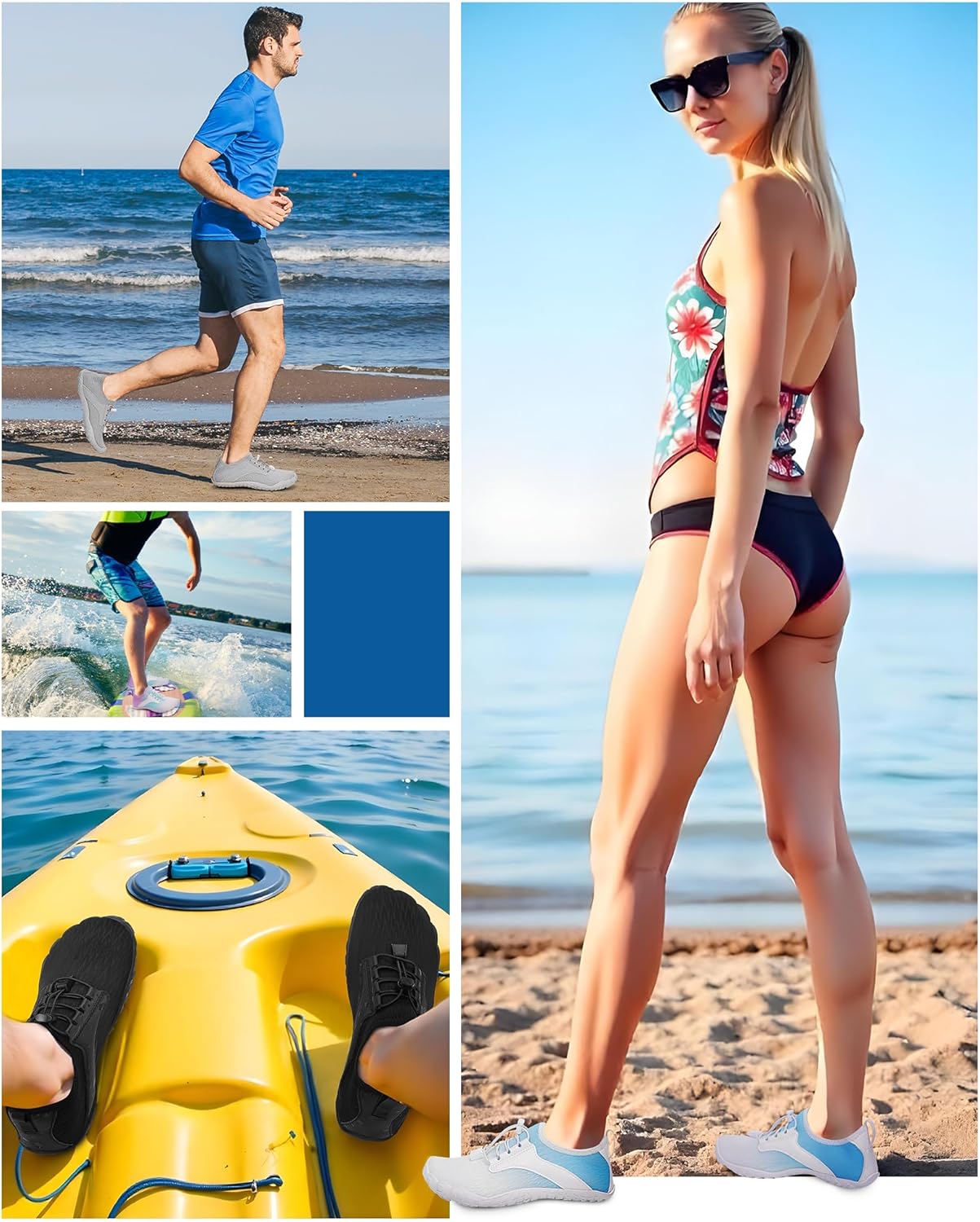Bibholy Barfußschuhe, Frauen- und Herrenbadeschuhe, schnell trocknende Wasserschuhe, atmungsaktive Schwimmschuhe, Surfschuhe ohne Rutsch, Unisex Strandschuhe für Strandwandern – Bild 7