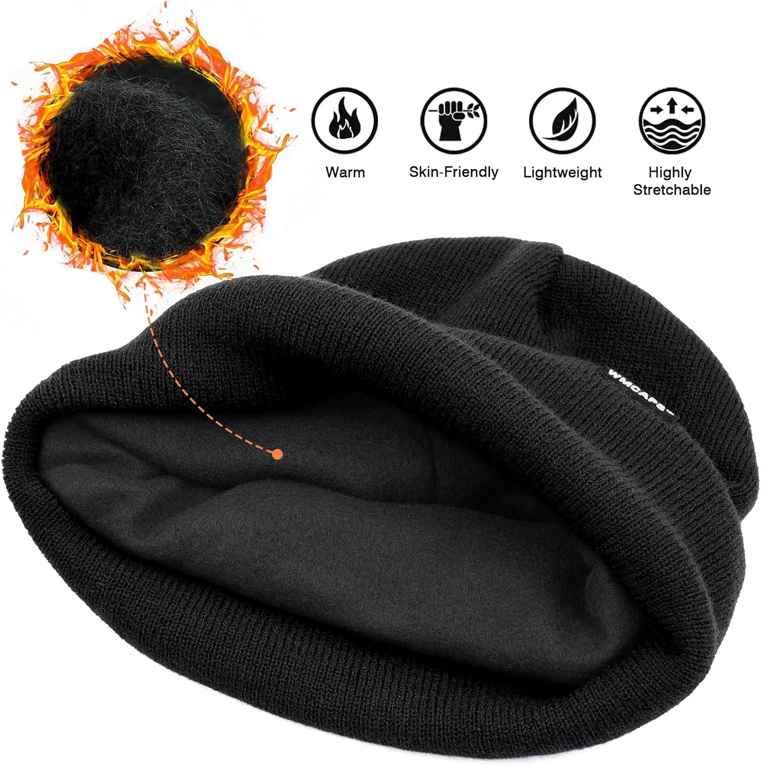 Wmcaps klassische Hut Männer Frauen warm Fleece Winter Hut Strick Hut Winter warm warmes weiche dehnbare Geschenke Männer Frauen kühle Dinge – Bild 4