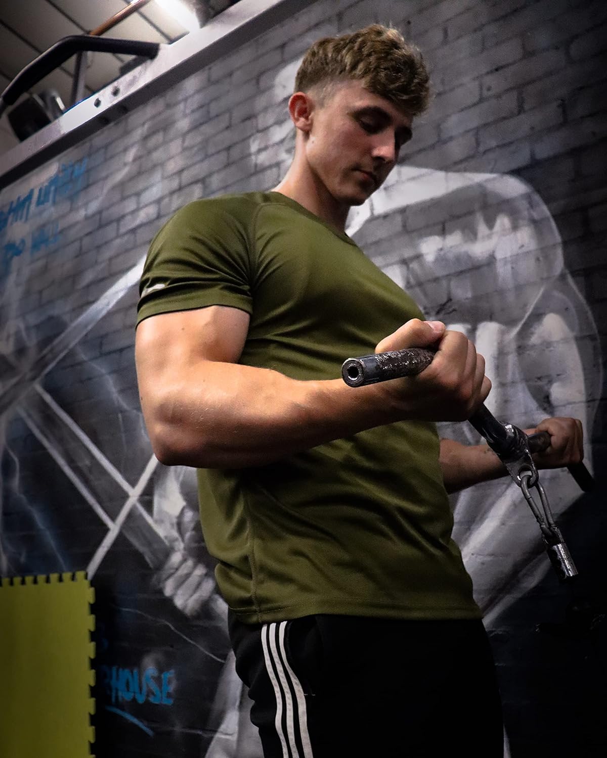 Gaatiger Pack von 3 Sport-T-Shirts, Herren-Funktionshemd, Sporthemd, schnell trocknetem, atmungsaktivem Trainingshemd, Herren-Running-Shirt, Kurzarm, schwarze graue Marine – Bild 4