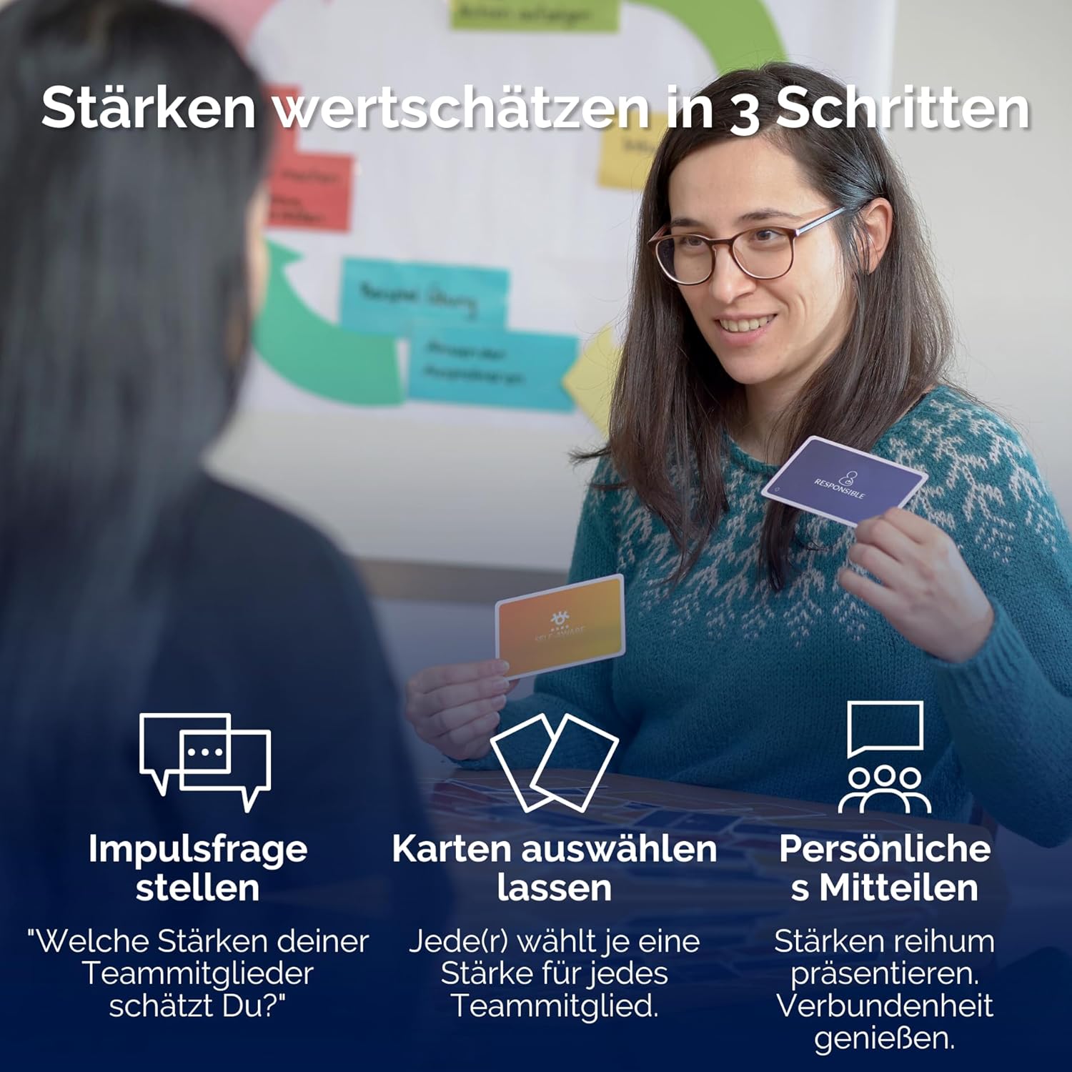 Metafox Ihre Stärken | 52 Kraftkarten für Coaching, Workshops und Teamgebäude | Hochwertige Coaching-Karten mit Stärken, Symbolen und Bildern, kompaktem Format und stabiler Verarbeitung – Bild 4