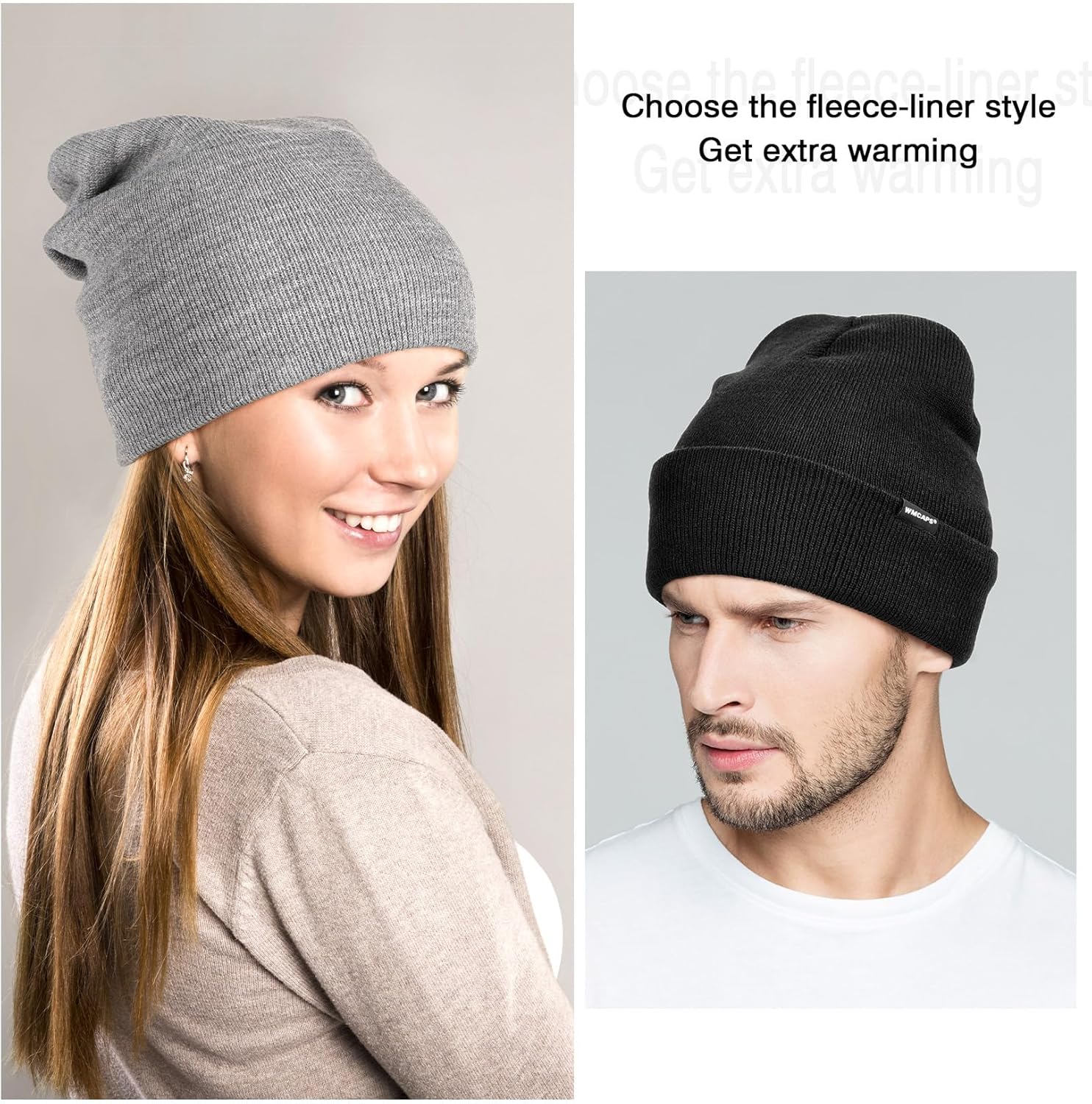 Wmcaps klassische Hut Männer Frauen warm Fleece Winter Hut Strick Hut Winter warm warmes weiche dehnbare Geschenke Männer Frauen kühle Dinge – Bild 3