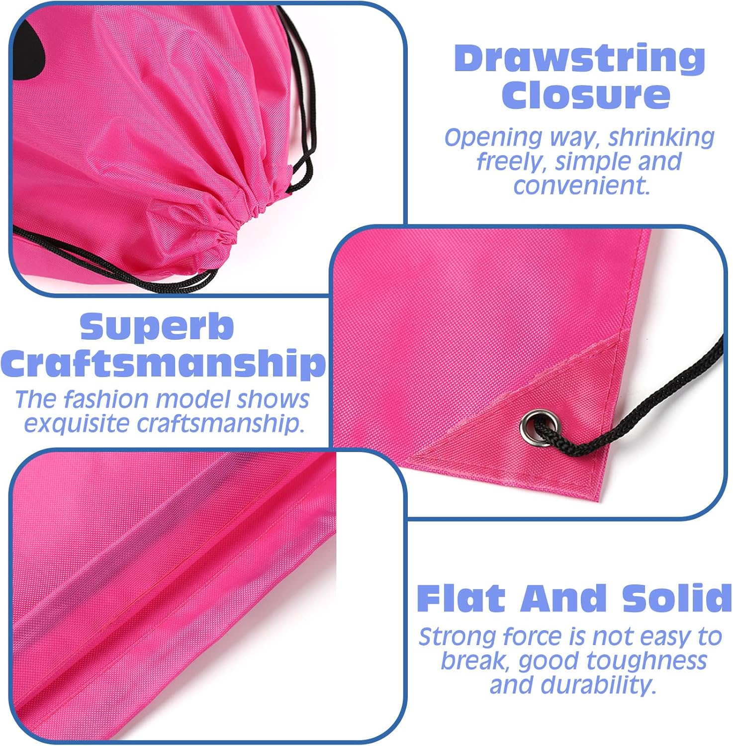 Kaseesss Pack aus 3 Fitnessstücken, Sporttasche, Gymnastikmädchen, Versiegelung von Frauen in Fitnessstudio -Taschen, Jungen im Fitnessstudio, leichte Fitness -Tasche, Männer Sportsack, Kinder, Kordelbeutel für das Schwimmen im Fitnessstudio, Blau, Rosa und Gelb – Bild 3