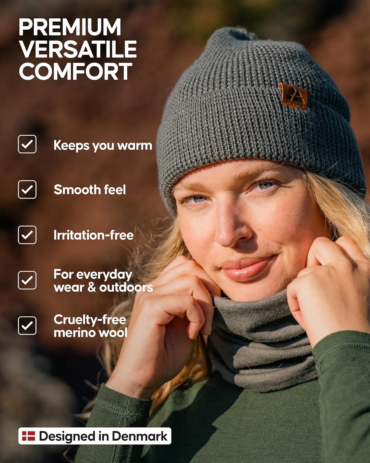 Dänischer Ausdauer Merinohut mit Vlies, weicher Wollhut, dehnbar und komfortabel, Unisex, Mütze für Männer und Frauen – Bild 3