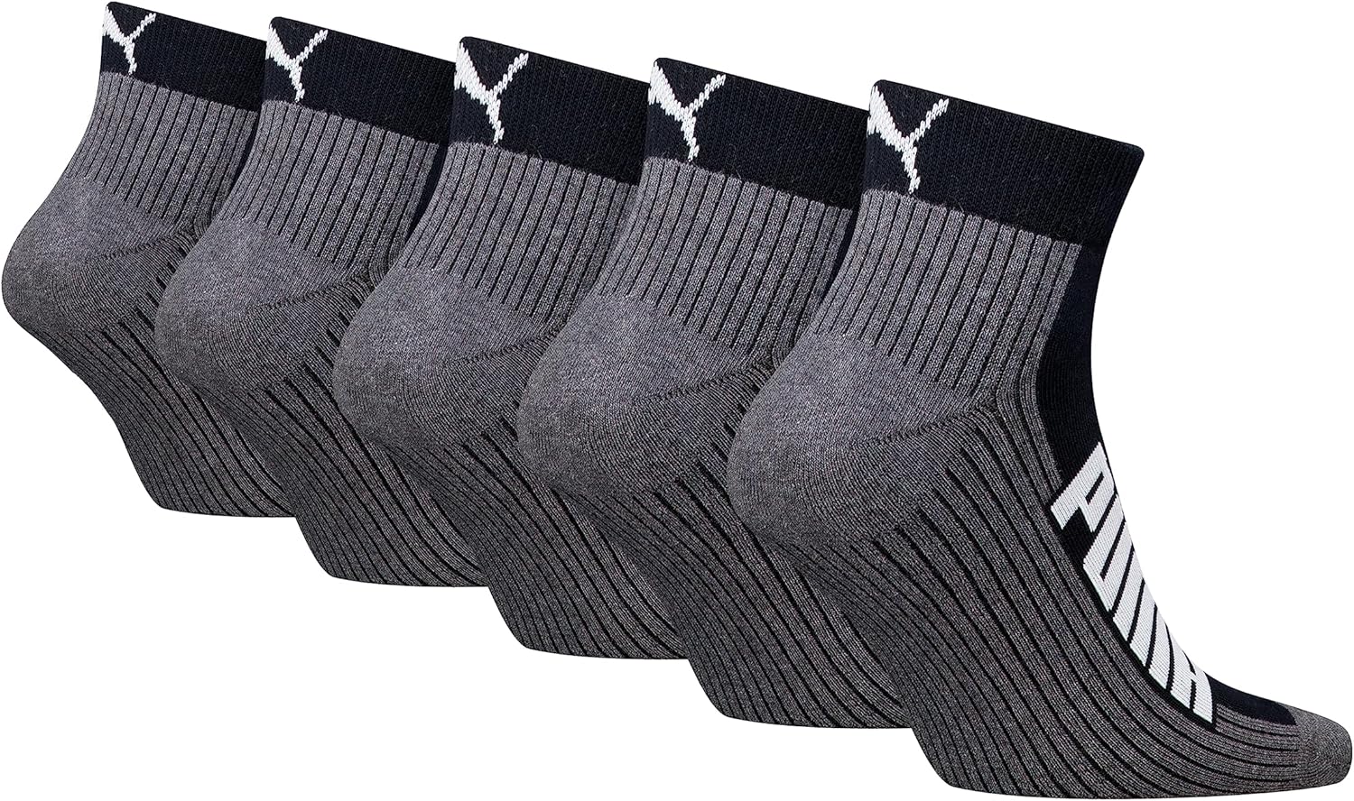 Puma Unisex BWT gepolsterte Viertelsocken (Packung von 5) – Bild 3