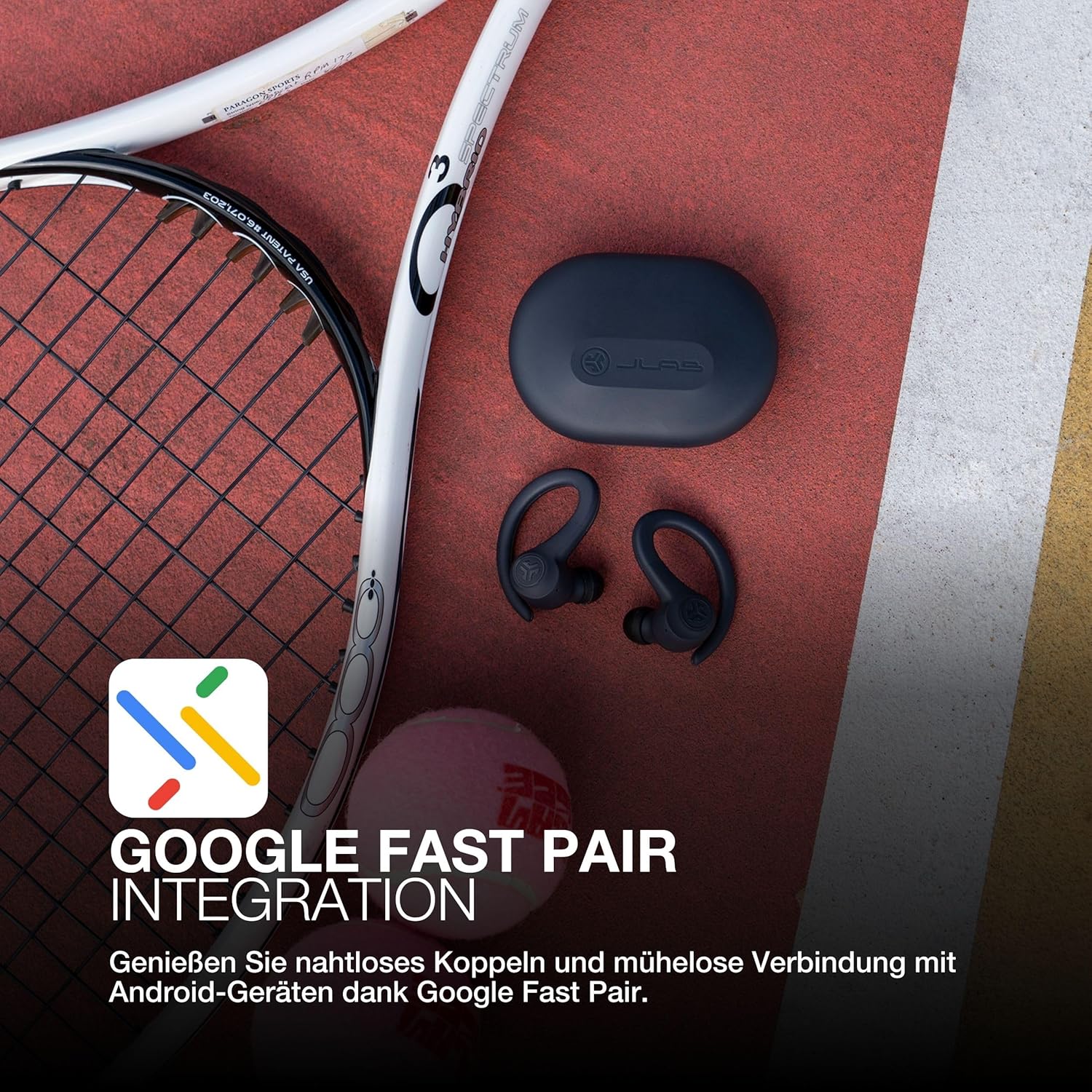 JLAB Go Air Sport+ Bluetooth-Kopfhörer, Sportkopfhörer über 35 Stunden, echte drahtlose In-Ear-Kopfhörer für Läufer, Joggen, IP55-Schweißbeständig, USB-C-Ladungskoffer, Bedenken Sie den Modus, Graphite, Graphite, Graphite, Graphite, Graphite – Bild 6