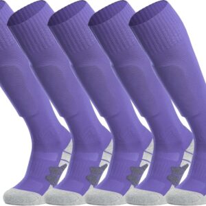 Aptesol knielange Fußballsocken (3/5 Paar) Kinder Jugendliche Erwachsene Lange Sportsocken EU 28-44 Kissen atmungsaktive Fußballtrainingssocken