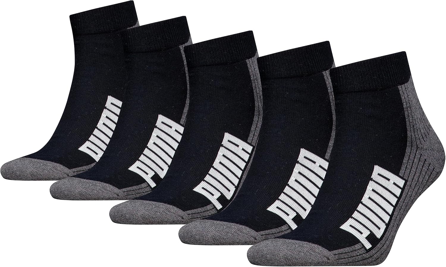 Puma Unisex BWT gepolsterte Viertelsocken (Packung von 5) – Bild 2