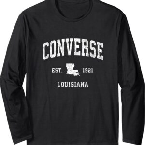 Converse Louisiana la Sports Design Vintage Look Langarm Shirt, schwarz