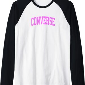 Converse Texas TX Vintage Athletic Sports Pink Raglan Design, schwarz, s