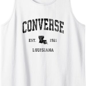 Converse Louisiana la Vintage Style Sport Black Tanktop, weiß