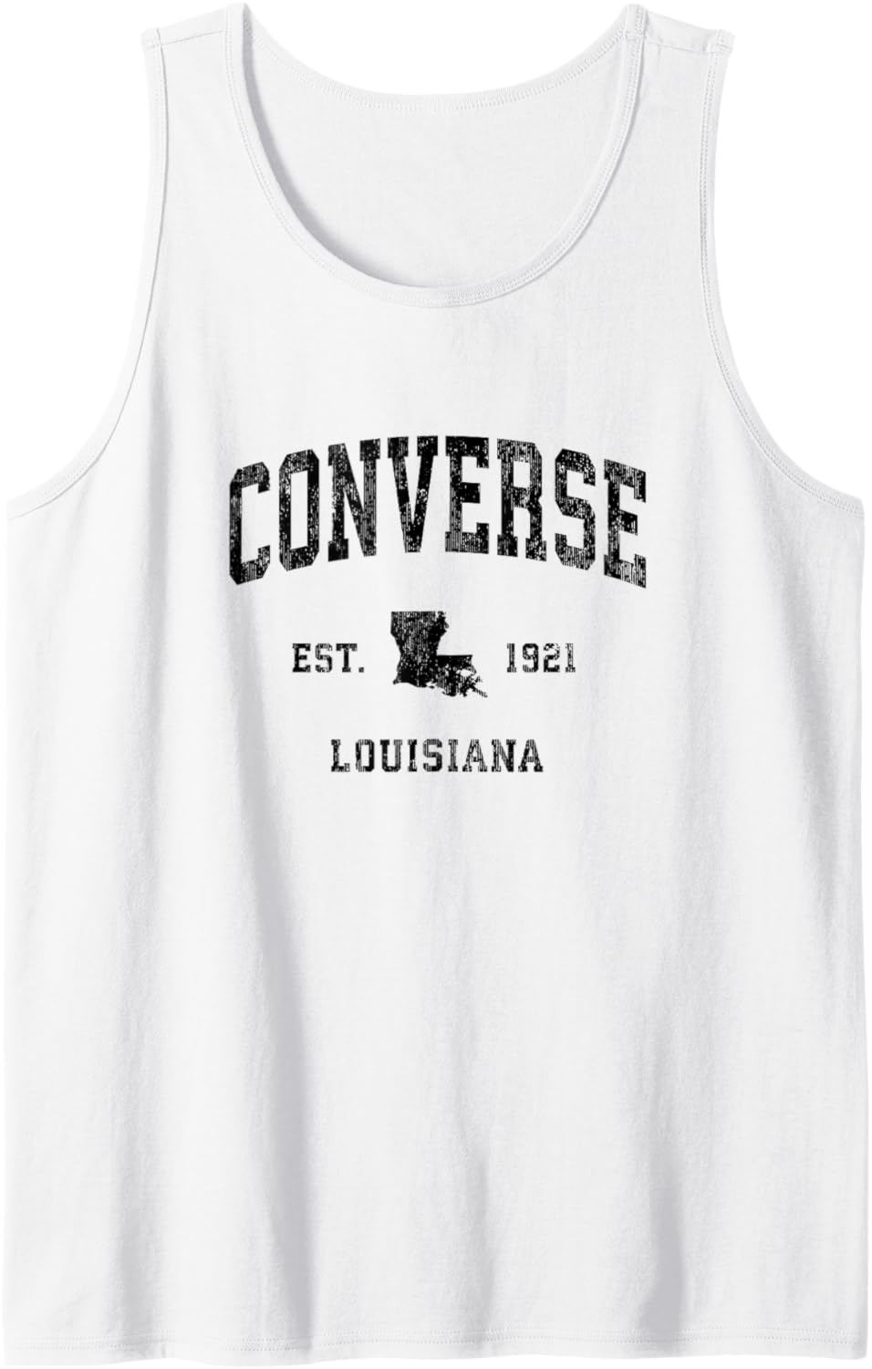 Converse Louisiana la Vintage Style Sport Black Tanktop, weiß