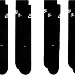 Nike DX5025-6 Paare Sportsocken – weiß/schwarz/mehrfarbig – Sportswear Everyday Essential Crew Socken 34/38/42/46/50 – Frauen, Männer, Unisex, Farbe: Schwarz, Größe: 42-46, Schwarz, schwarz