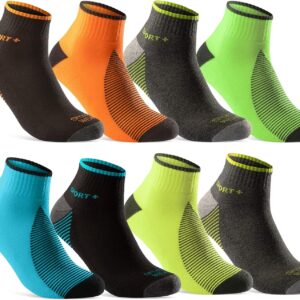 8 oder 12 Paar Sportsocken Männer Frauen Sneaker Socken Neon verstärkte Terry -Stoffsohle verstärkt