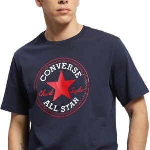 Converse T-Shirt GO-to All Star Patch Blue Size S Code 10025459-A02, Blau, Blau, S