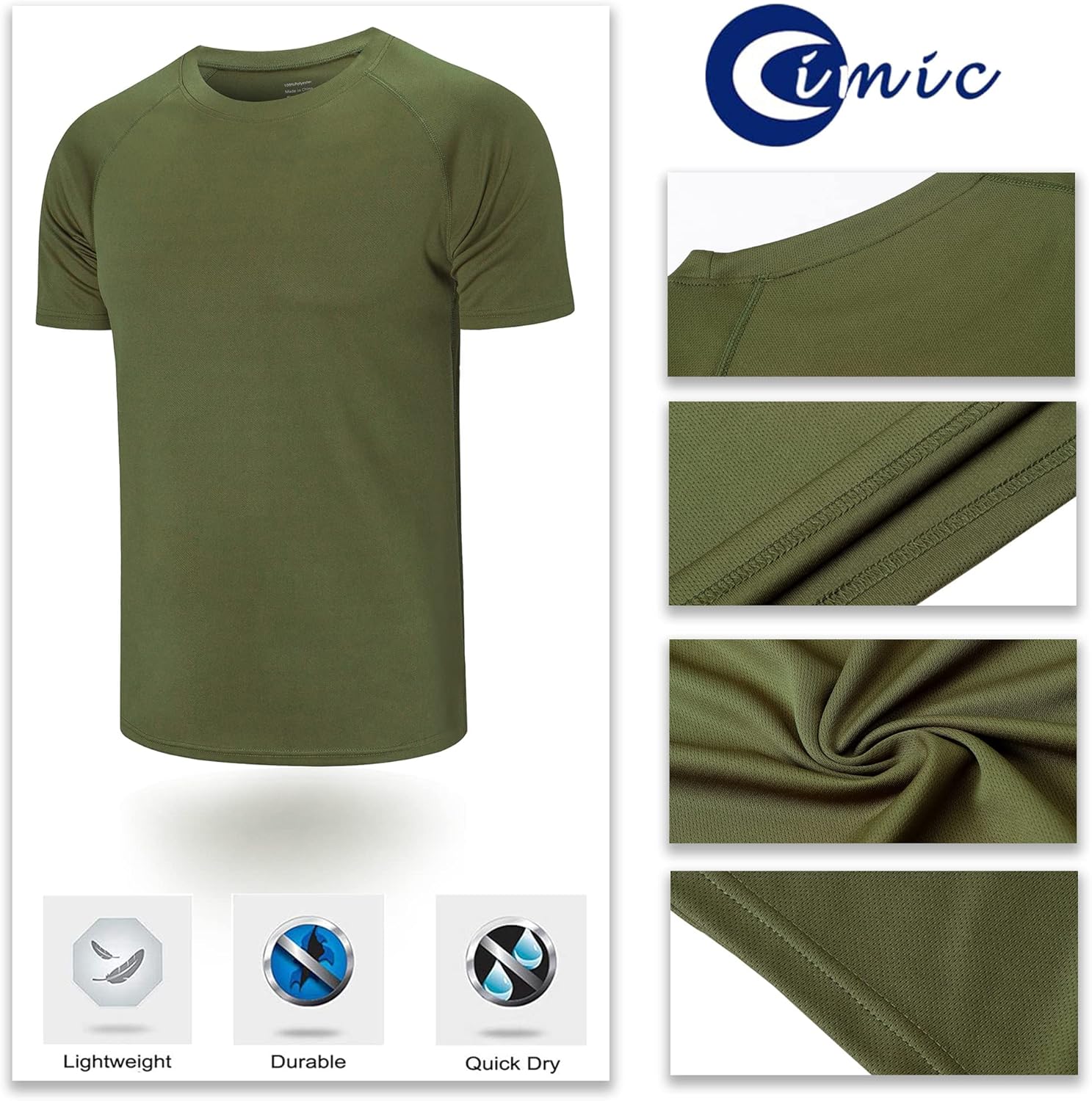 Cimic Pack von 3, 5 oder 7 Sport-T-Shirts, Herren-funktionales Hemd, schnell trocknetes, atmungsaktives Trainingshemd, Fitness-Laufhemd, kurzes Ärmel – Bild 2