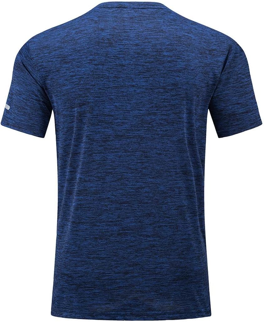 Kefitevd Männerfunktionales Hemd Sport T-Shirts Crew Hals atmungsaktives Trainingshemd Schnell trocknend Fitnesshemd – Bild 2