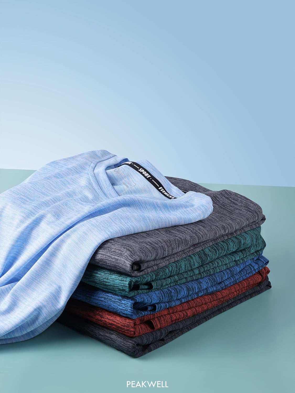 Peakwell Herren Sport T-Shirt Kurzarm funktionelles Hemd mit reflektierenden Streifen für Fitness, Training, Fitnessstudio – Bild 6