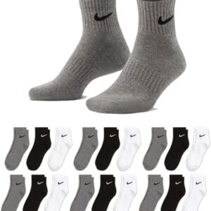 Nike SX7677 Unisex Sportsocken, weiß, schwarz, kurze Socken, Größe 34, 36, 38, 40, 42, 44, 46, 48, 50, Economy Set Set