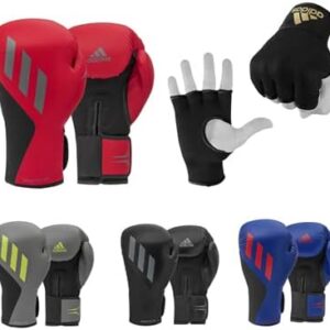 Adidas Speed ​​Tilt 150 Boxhandschuhe und schützende innere Boxhandschuhe (400 g/m, schwarz/grau/schwarzes Gold)